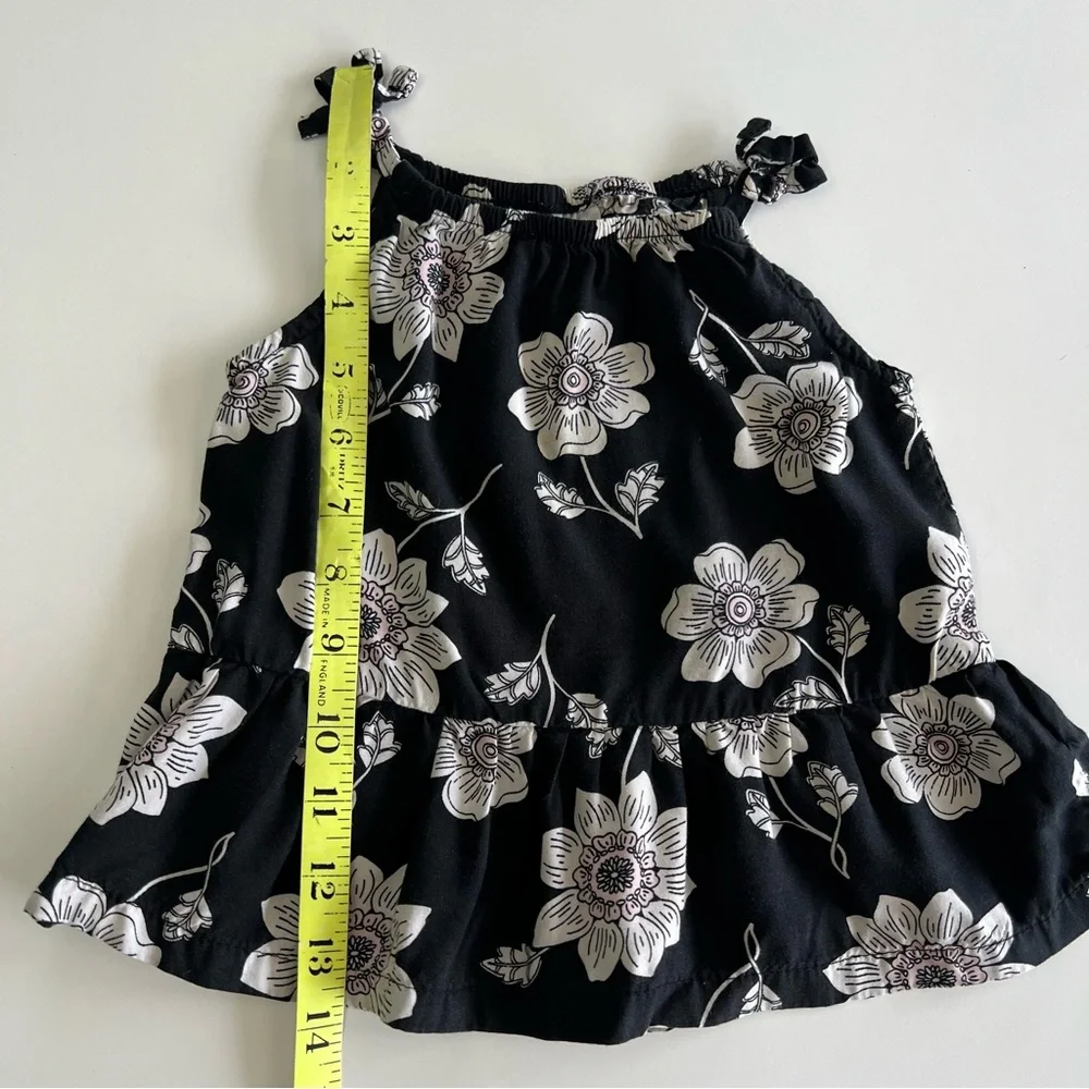 Carter’s Black & White Floral Two Piece Set Size 24 Months Tank Bloomers Cute